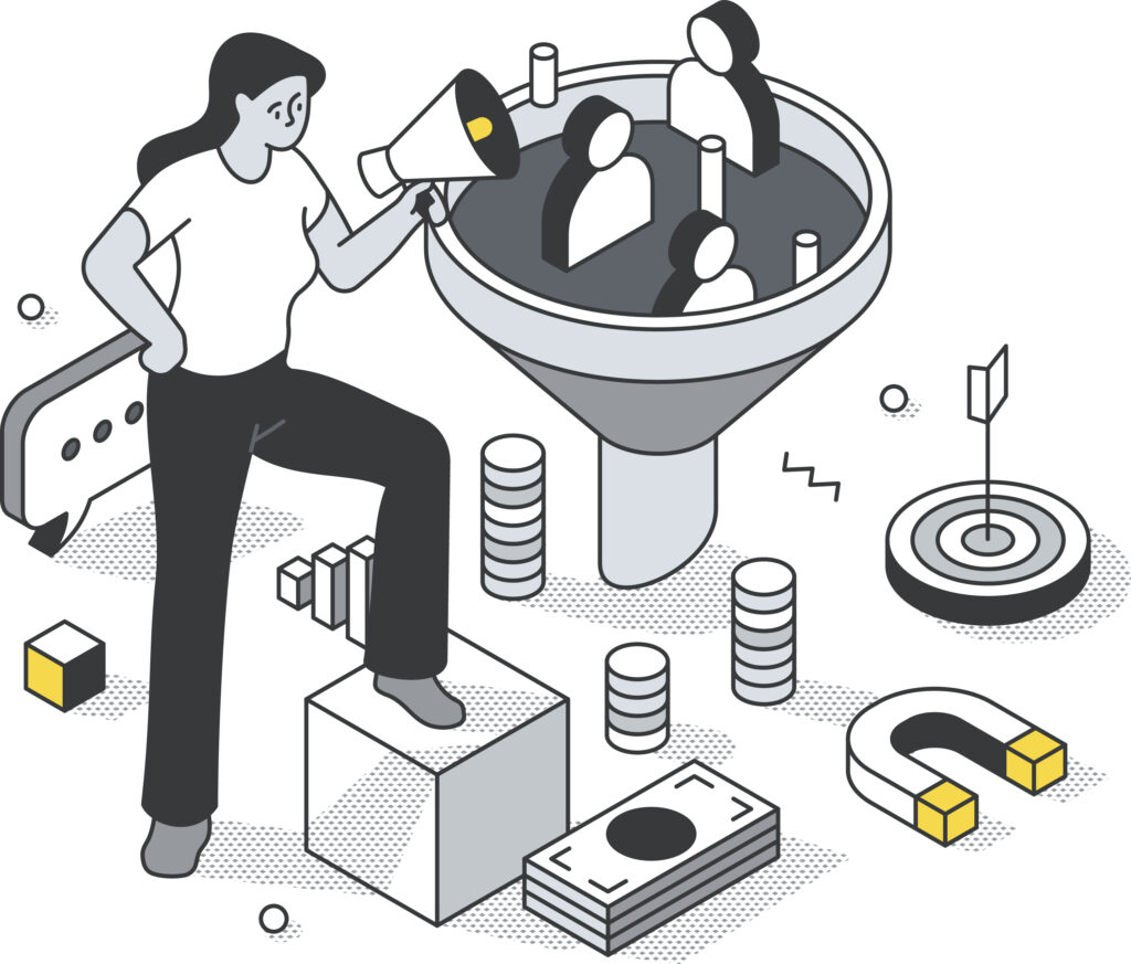 illustration of a customer engagement campaign